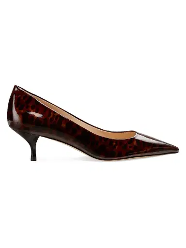 Stuart Weitzman Women's Stuart Power 50MM Gloss Tortoise Pumps - Dark Brown | Thumbnail 1 Stuart Weitzman Women's Stuart Power 50MM Gloss Tortoise Pumps - Dark Brown | Thumbnail 1