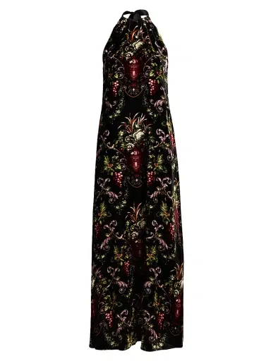 Cara Cara Women's Geneva Floral Halter Gown - Black Fleur | Thumbnail 1 Cara Cara Women's Geneva Floral Halter Gown - Black Fleur | Thumbnail 1