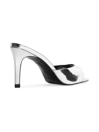 Black Suede Studio Women's Brea 80MM Metallic Mules - Silver Mirror Metallic | Thumbnail 4 Black Suede Studio Women's Brea 80MM Metallic Mules - Silver Mirror Metallic | Thumbnail 4