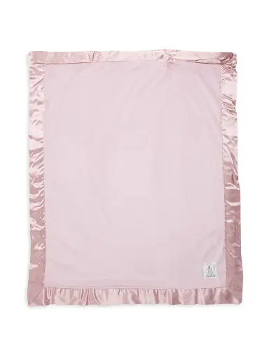 Little Giraffe Satin Trim Blanket - Dusty Pink | Thumbnail 1 Little Giraffe Satin Trim Blanket - Dusty Pink | Thumbnail 1