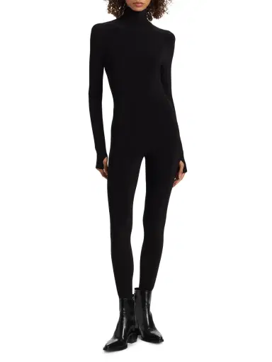 Norma Kamali Women's Turtleneck Long-Sleeve Catsuit - Black | Thumbnail 2 Norma Kamali Women's Turtleneck Long-Sleeve Catsuit - Black | Thumbnail 2