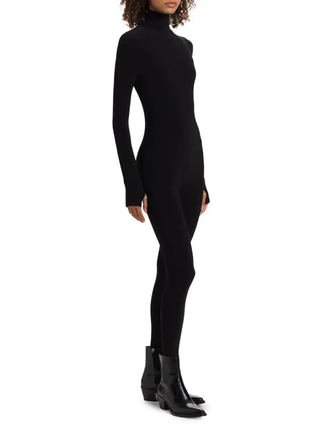 Women's Turtleneck Long-Sleeve Catsuit - Black Women's Turtleneck Long-Sleeve Catsuit - Black
