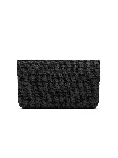 Saint Laurent Women's Cassandre Large Envelope Pouch in Raffia | Thumbnail 12 Saint Laurent Women's Cassandre Large Envelope Pouch in Raffia | Thumbnail 12