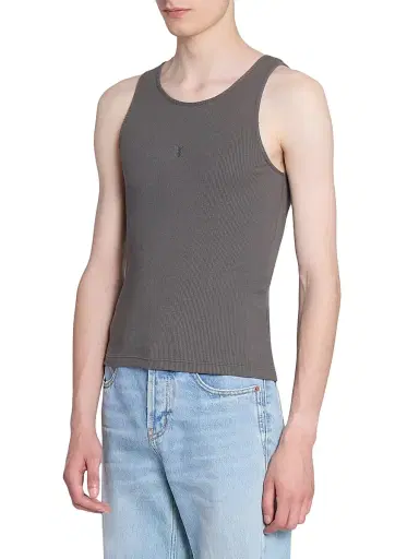 Saint Laurent Men's Cassandre Tank Top - Anthracite | Thumbnail 4 Saint Laurent Men's Cassandre Tank Top - Anthracite | Thumbnail 4