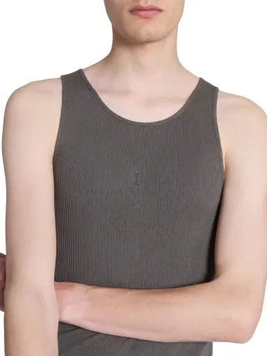 Saint Laurent Men's Cassandre Tank Top - Anthracite | Thumbnail 7 Saint Laurent Men's Cassandre Tank Top - Anthracite | Thumbnail 7