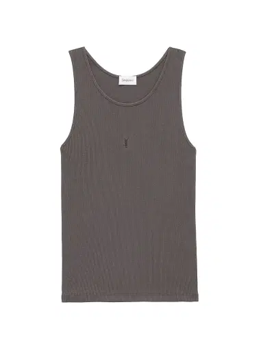Saint Laurent Men's Cassandre Tank Top - Anthracite | Thumbnail 1 Saint Laurent Men's Cassandre Tank Top - Anthracite | Thumbnail 1