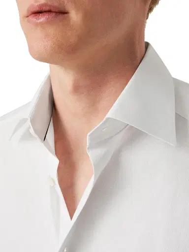 Eton Men's Geometric Jacquard Slim-Fit Shirt - White | Thumbnail 5 Eton Men's Geometric Jacquard Slim-Fit Shirt - White | Thumbnail 5