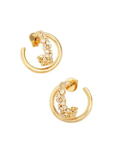 Ananya Scatter Mini 18-karat Gold Diamond Hoop Earrings | Thumbnail 1 Ananya Scatter Mini 18-karat Gold Diamond Hoop Earrings | Thumbnail 1