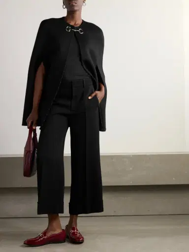 Gucci Horsebit-embellished Wool And Silk-blend Cape | Thumbnail 2 Gucci Horsebit-embellished Wool And Silk-blend Cape | Thumbnail 2