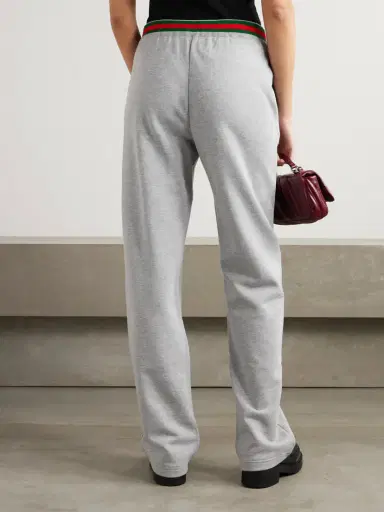 Gucci Appliquéd Striped Cotton-jersey Track Pants | Thumbnail 4 Gucci Appliquéd Striped Cotton-jersey Track Pants | Thumbnail 4