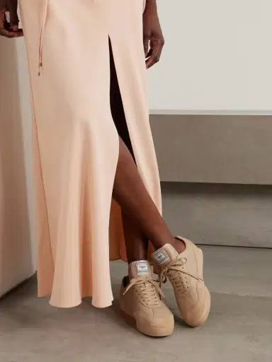 Chloé Kick Suede-trimmed Quilted Leather Sneakers | Thumbnail 2 Chloé Kick Suede-trimmed Quilted Leather Sneakers | Thumbnail 2