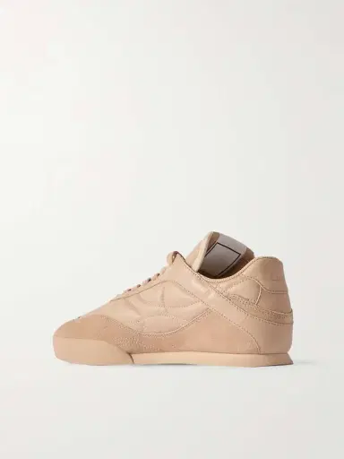 Chloé Kick Suede-trimmed Quilted Leather Sneakers | Thumbnail 3 Chloé Kick Suede-trimmed Quilted Leather Sneakers | Thumbnail 3