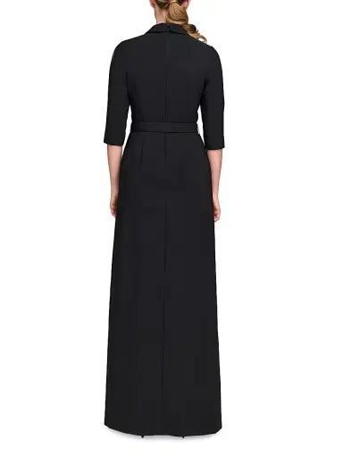 Kay Unger Women's Marta Stretch Crepe Belted Walk-Through Jumpsuit | Thumbnail 4 Kay Unger Women's Marta Stretch Crepe Belted Walk-Through Jumpsuit | Thumbnail 4