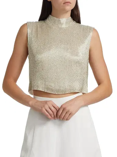 TWP Women's Gigi Beaded Silk Sleeveless Top - | Thumbnail 3 TWP Women's Gigi Beaded Silk Sleeveless Top - | Thumbnail 3