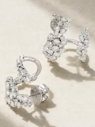 Ananya Scatter Wrap 18-karat White Gold Diamond Earrings | Thumbnail 3 Ananya Scatter Wrap 18-karat White Gold Diamond Earrings | Thumbnail 3