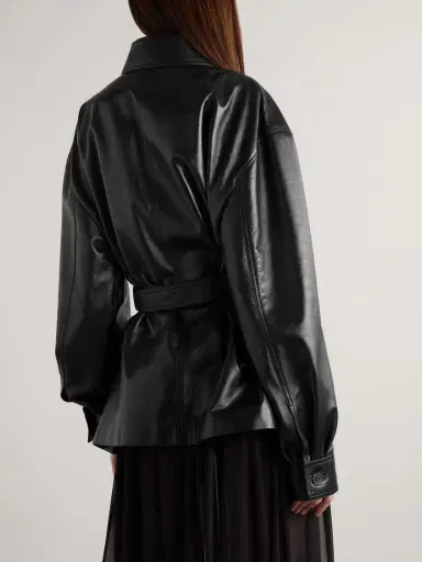 Saint Laurent Belted Leather Jacket | Thumbnail 3 Saint Laurent Belted Leather Jacket | Thumbnail 3
