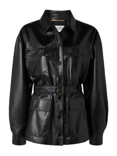 Saint Laurent Belted Leather Jacket | Thumbnail 1 Saint Laurent Belted Leather Jacket | Thumbnail 1