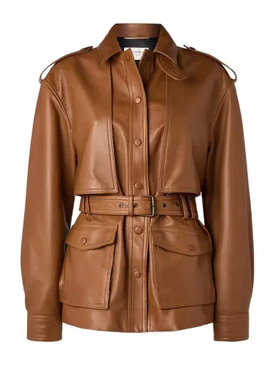 Saint Laurent Belted Leather Jacket | Thumbnail 1 Saint Laurent Belted Leather Jacket | Thumbnail 1