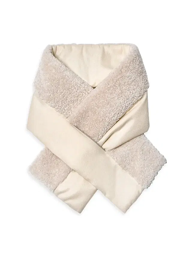 Women's Shearling & Wool Envelope Scarf - Butter Cream Women's Shearling & Wool Envelope Scarf - Butter Cream