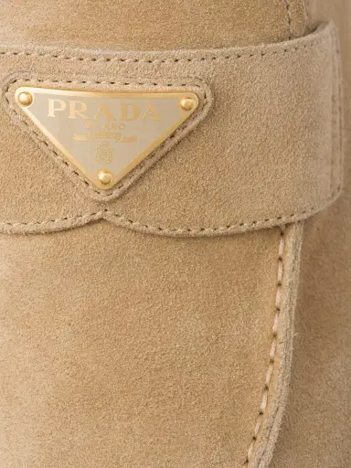 Prada Women's Suede Sabots - Beige Khaki | Thumbnail 3 Prada Women's Suede Sabots - Beige Khaki | Thumbnail 3
