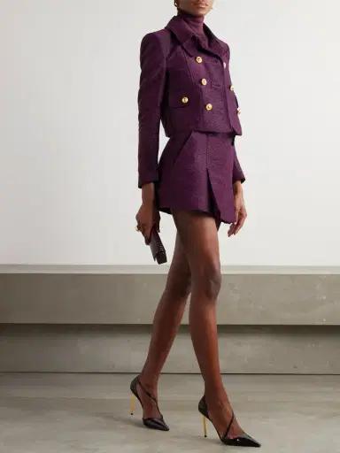 Tom Ford Double-breasted Metallic Tweed Jacket | Thumbnail 2 Tom Ford Double-breasted Metallic Tweed Jacket | Thumbnail 2