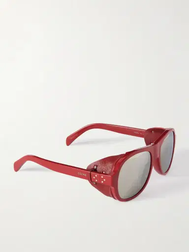 CELINE Eyewear Aviator-style Acetate And Leather Sunglasses | Thumbnail 3 CELINE Eyewear Aviator-style Acetate And Leather Sunglasses | Thumbnail 3
