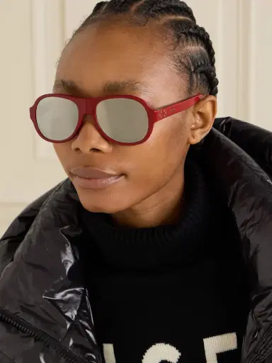 CELINE Eyewear Aviator-style Acetate And Leather Sunglasses | Thumbnail 5 CELINE Eyewear Aviator-style Acetate And Leather Sunglasses | Thumbnail 5