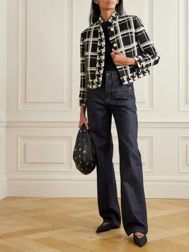 Valentino Garavani Cropped Checked Wool-blend Tweed Jacket | Thumbnail 5 Valentino Garavani Cropped Checked Wool-blend Tweed Jacket | Thumbnail 5