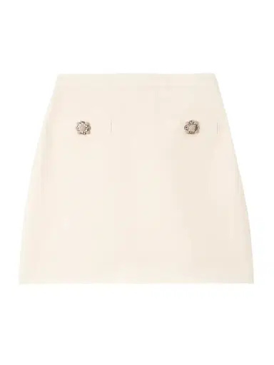 Valentino Garavani Embellished Wool And Silk-blend Crepe Mini Skirt | Thumbnail 1 Valentino Garavani Embellished Wool And Silk-blend Crepe Mini Skirt | Thumbnail 1