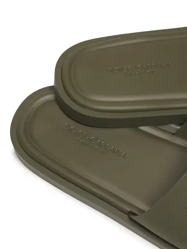 Dolce & Gabbana Men's Gomma Logo Slides - Military Green - Size 13 Sandals | Thumbnail 5 Dolce & Gabbana Men's Gomma Logo Slides - Military Green - Size 13 Sandals | Thumbnail 5