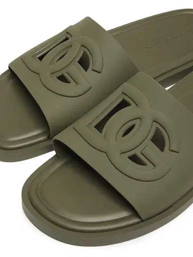 Dolce & Gabbana Men's Gomma Logo Slides - Military Green - Size 13 Sandals | Thumbnail 6 Dolce & Gabbana Men's Gomma Logo Slides - Military Green - Size 13 Sandals | Thumbnail 6