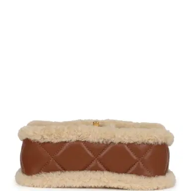 Chanel Chanel Mini Shearling Flap Bag Brown Lambskin Brushed Gold Hardware | Thumbnail 6 Chanel Chanel Mini Shearling Flap Bag Brown Lambskin Brushed Gold Hardware | Thumbnail 6