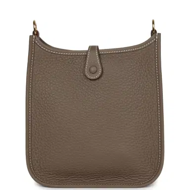 HERMÈS Hermes Evelyne TPM Etoupe Clemence Gold Hardware | Thumbnail 5 HERMÈS Hermes Evelyne TPM Etoupe Clemence Gold Hardware | Thumbnail 5