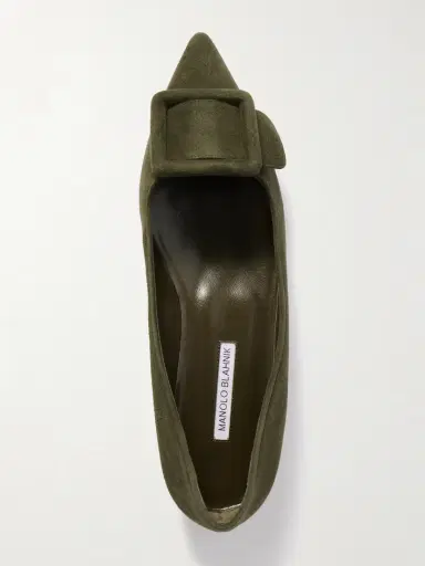 Manolo Blahnik Maysale Buckled Suede Point-toe Flats | Thumbnail 5 Manolo Blahnik Maysale Buckled Suede Point-toe Flats | Thumbnail 5
