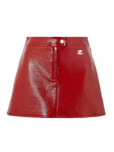 Courrèges Appliquéd Coated Cotton-blend Mini Skirt | Thumbnail 1 Courrèges Appliquéd Coated Cotton-blend Mini Skirt | Thumbnail 1