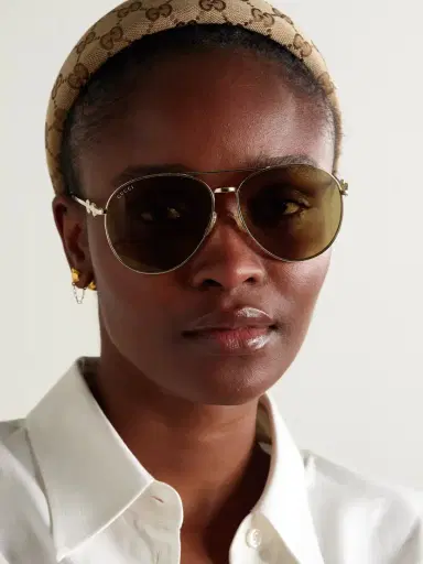 Gucci Eyewear Aviator-style Gold-tone Sunglasses | Thumbnail 2 Gucci Eyewear Aviator-style Gold-tone Sunglasses | Thumbnail 2