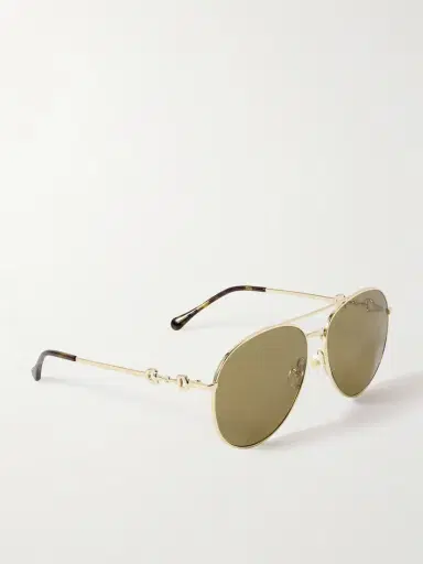 Gucci Eyewear Aviator-style Gold-tone Sunglasses | Thumbnail 3 Gucci Eyewear Aviator-style Gold-tone Sunglasses | Thumbnail 3