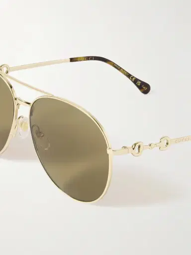 Gucci Eyewear Aviator-style Gold-tone Sunglasses | Thumbnail 4 Gucci Eyewear Aviator-style Gold-tone Sunglasses | Thumbnail 4