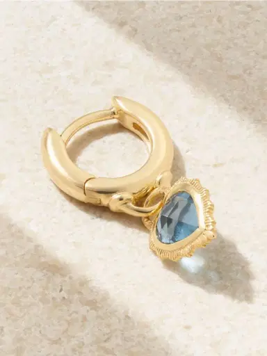 Foundrae True Love 18-karat Gold Topaz Single Hoop Earring | Thumbnail 3 Foundrae True Love 18-karat Gold Topaz Single Hoop Earring | Thumbnail 3