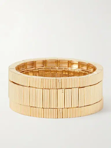 Roxanne Assoulin The Florentine Set Of Three Gold-tone Bracelets | Thumbnail 3 Roxanne Assoulin The Florentine Set Of Three Gold-tone Bracelets | Thumbnail 3