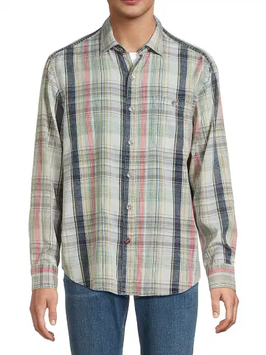 Tommy Bahama Men's Hazy Fade Check Shirt - Blue Multi | Thumbnail 3 Tommy Bahama Men's Hazy Fade Check Shirt - Blue Multi | Thumbnail 3