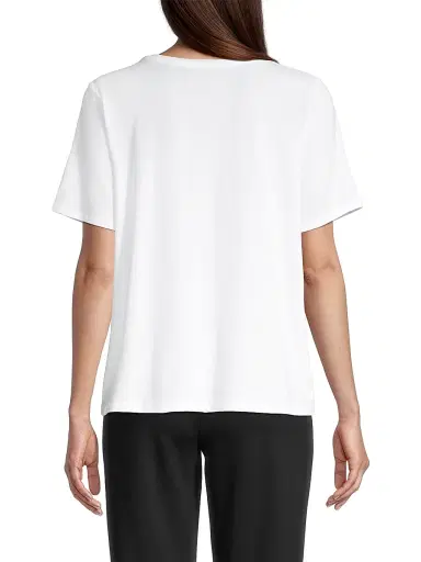 Eileen Fisher Women's Crewneck T-Shirt - White | Thumbnail 5 Eileen Fisher Women's Crewneck T-Shirt - White | Thumbnail 5