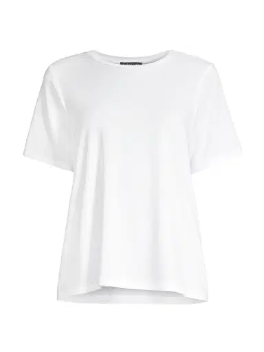 Eileen Fisher Women's Crewneck T-Shirt - White | Thumbnail 1 Eileen Fisher Women's Crewneck T-Shirt - White | Thumbnail 1