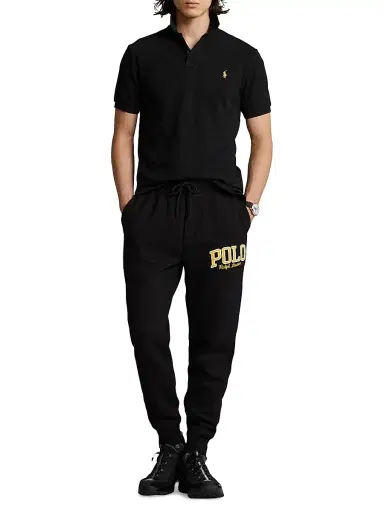 Polo Ralph Lauren Men's Custom Slim Plaid-Trim Mesh Polo Shirt - Polo Black | Thumbnail 2 Polo Ralph Lauren Men's Custom Slim Plaid-Trim Mesh Polo Shirt - Polo Black | Thumbnail 2