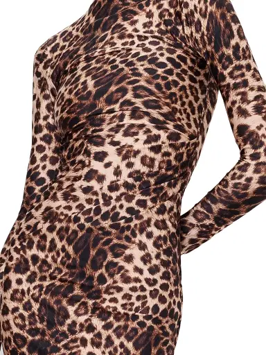 Good American Women's Leopard Print Satin Shine Midi-Dress - Fierce Leopard | Thumbnail 6 Good American Women's Leopard Print Satin Shine Midi-Dress - Fierce Leopard | Thumbnail 6