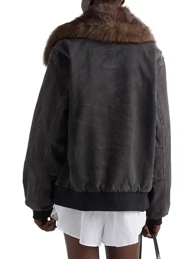 Prada Women's Canvas Blouson Jacket - Black | Thumbnail 3 Prada Women's Canvas Blouson Jacket - Black | Thumbnail 3