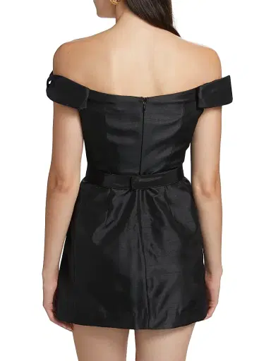 NICHOLAS Women's Pema Taffeta Off-The-Shoulder Minidress - Black | Thumbnail 5 NICHOLAS Women's Pema Taffeta Off-The-Shoulder Minidress - Black | Thumbnail 5