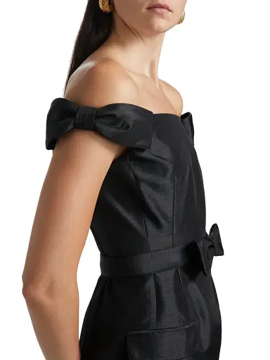NICHOLAS Women's Pema Taffeta Off-The-Shoulder Minidress - Black | Thumbnail 6 NICHOLAS Women's Pema Taffeta Off-The-Shoulder Minidress - Black | Thumbnail 6