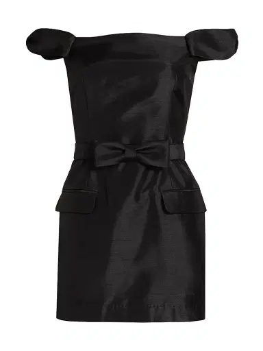 NICHOLAS Women's Pema Taffeta Off-The-Shoulder Minidress - Black | Thumbnail 1 NICHOLAS Women's Pema Taffeta Off-The-Shoulder Minidress - Black | Thumbnail 1