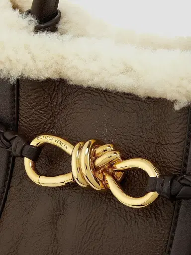 Bottega Veneta Women's Andiamo Small Leather-Shearling Top-Handle Bag | Thumbnail 6 Bottega Veneta Women's Andiamo Small Leather-Shearling Top-Handle Bag | Thumbnail 6